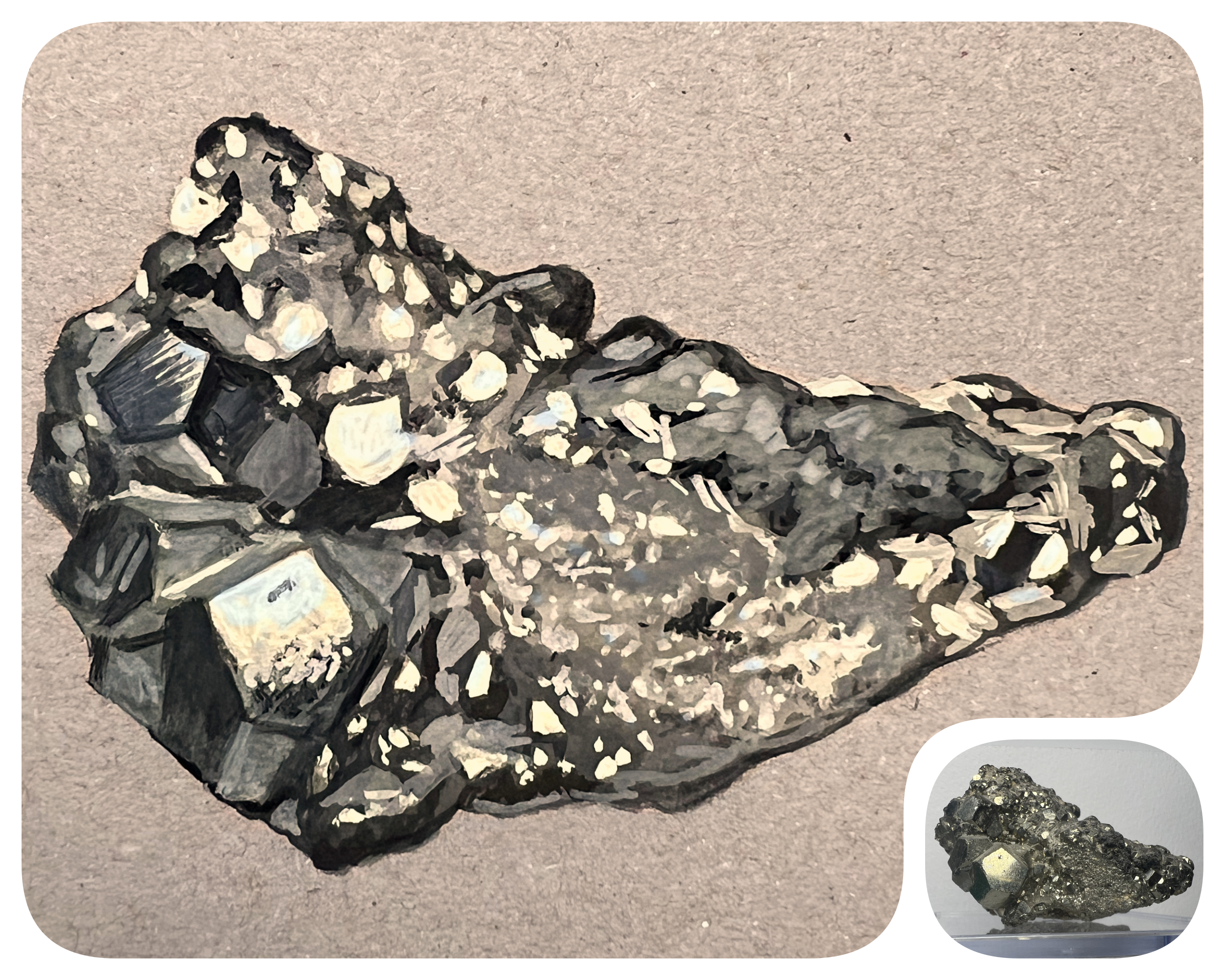 Scientific illustration of pyrite