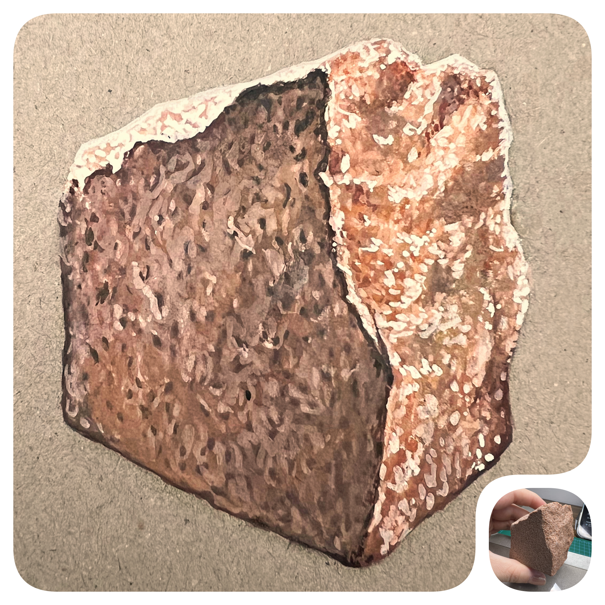 Scientific illustration of sandstone